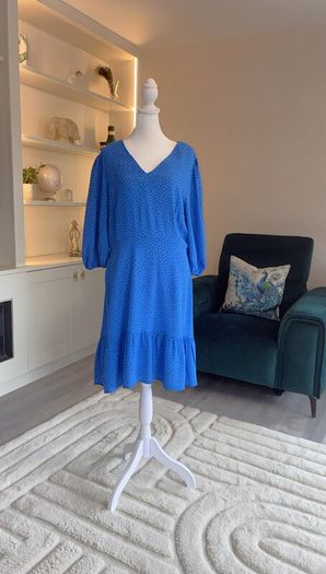Ladies Vibrant Blue Polka Dot Dress from F&F