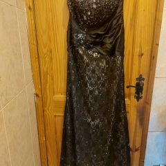 Dynasty London boutique label debs/evening gown black lace and sequin free postage