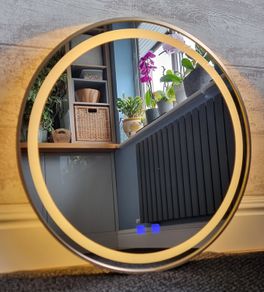 LED Bathroom Mirror Antifog Demister Round 60cm