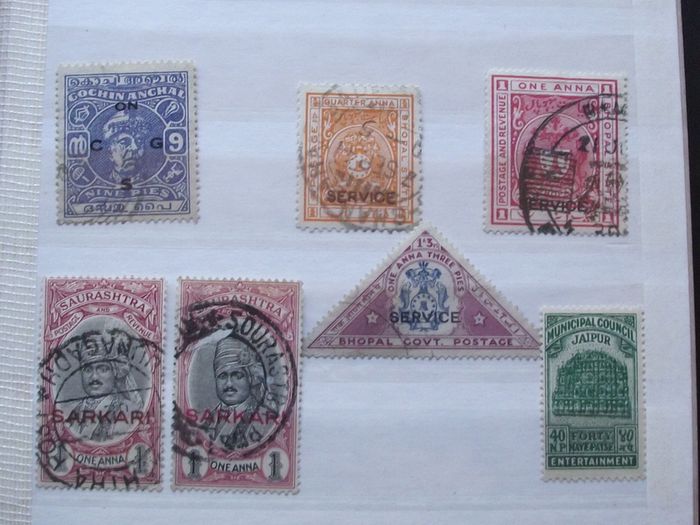 A extensive collection of Stamps from Indian States, presented in the album