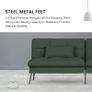 Convertible Futon Sofa Bed, Fabric Futons Couch with Adjustable Backrest, Folding Sleeper Recliner for Living Room Furniture, Dark Green Image 3