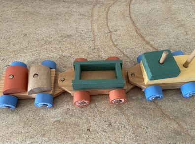 Wooden German made stacking train set