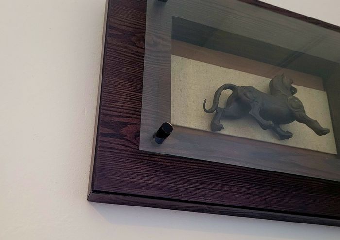 Vintage decorative casting in shadow box