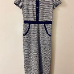 Maje Paris Boucle Tweed Jumpsuit Size 36 UK 8 Brand New Black White