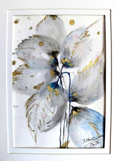 Fleur Blanche de Soie (White Silk Flower) /  Original Watercolor Floral Painting