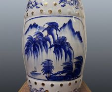 Vintage Chinese Porcelain Garden Stool Handpainted Ceramic