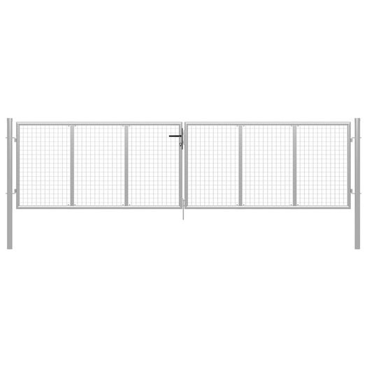 Garden Gate Galvanised Steel 415x175 cm Silver