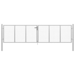Garden Gate Galvanised Steel 415x175 cm Silver