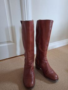 Reduced - Tan leather Ecco knee high boots