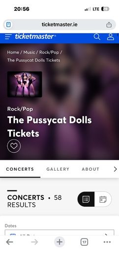 Pussycat dolls standing tickets Dublin