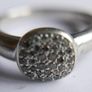 Vintage Genuine Fossil Sterling Silver 925 hallmarked Pave Round Ring size P - 3,3g Image 9
