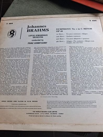 Brahms Vinyl Lps