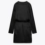 Zara Jeweled Trim Satin Effect Black Dress Image 8