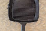 Square Cast Iron Ribbed Skillet