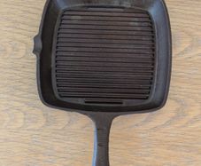 Square Cast Iron Ribbed Skillet