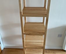 4 Tier Wooden bathroom shelving unit 37x37x139cm