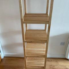 4 Tier Wooden bathroom shelving unit 37x37x139cm
