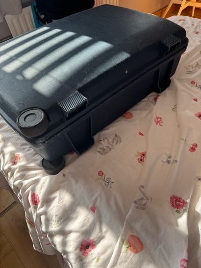 2 American tourist hard shell suitcases
