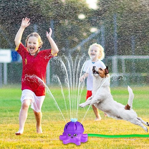 Water Spray Sprinkler for Kids Boys Girls, Garden Spinning Sprinkler Toys, 2 Hose Adapters for Water Fun, 360 Degree Water Spray, Summer Toys (FREE SHIPPING)
