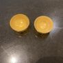 Pair of Minnie Peters polished stone and  gilt metal matching dishes Image 5