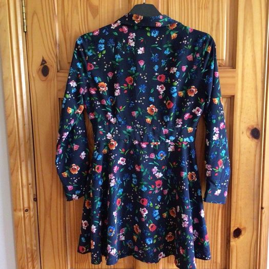 Zara Navy Blue Floral play suit size M 10/12 postage included