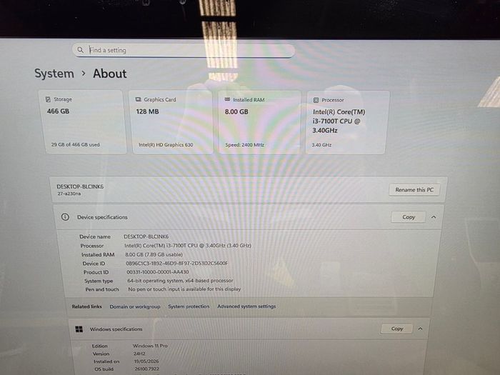 HP 27" AIO All in One Computer Windows 11 8GB 500GB Webcam