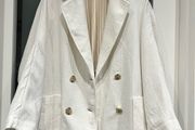 Zara cream Oversized Longline Blazer (Size XS but fit up to a UK 10)