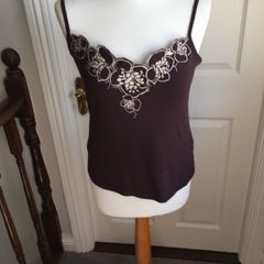 Vest Top Betty Jackson Size 14 Brown