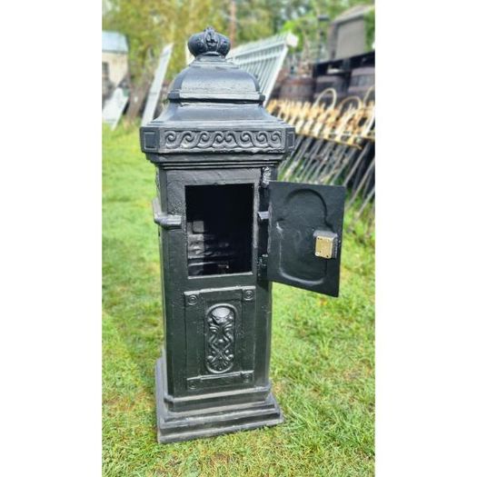 Cast Iron Pillar Post Box Black CH R 1702B B