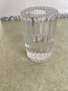 Large Eiffel Taper Candle Holder Clear not stamped.