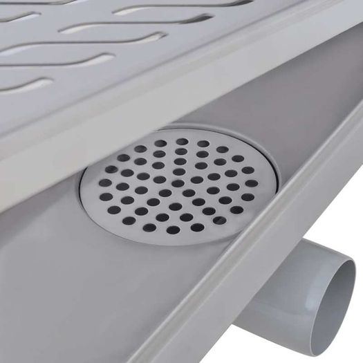 Linear Shower Drain 2 pcs Wave 630x140 mm Stainless Steel