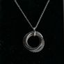 Sterling Silver 925 Cubic Zirconia Polished Triple Circle Pendant and Chain in the original box L 17" - 4,65g Image 4