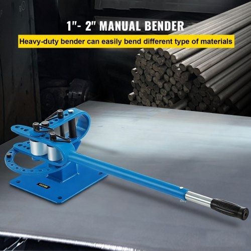 YP-9 Manual Bender, Soild Round Square Bar Metal Bender with 7 Bending Dies, Metal Rod Bar Bender Bending Tool for Construction Site Auto Repair
