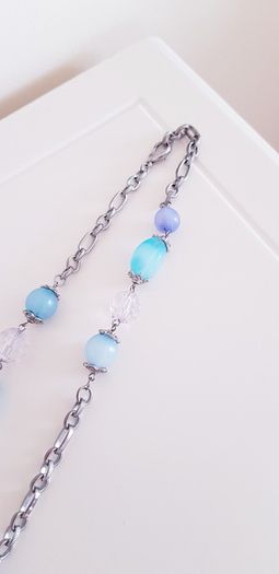 Necklace - Silver with Beads