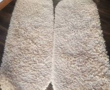 Anti Slip Cream Shaggy Mats x2