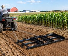 4FT Heavy-Duty Drag Harrow, Tow-Behind Driveway Grader with Adjustable Width, 50lb Capacity, Galvanised Steel Lawn & Gravel Leveller for ATV, UTV & Tractor