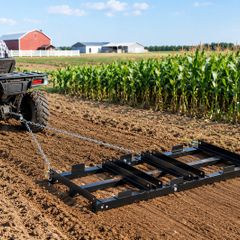 4FT Heavy-Duty Drag Harrow, Tow-Behind Driveway Grader with Adjustable Width, 50lb Capacity, Galvanised Steel Lawn & Gravel Leveller for ATV, UTV & Tractor