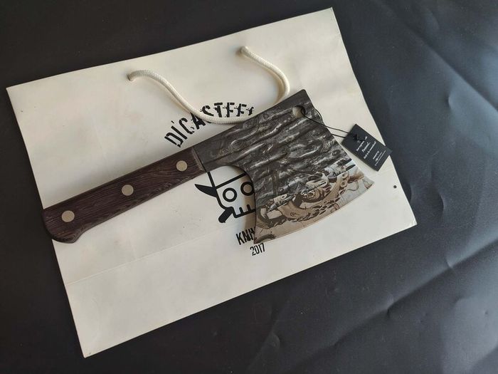 Forged Axe Knife with Octopus Engraving  By Di'Casteel