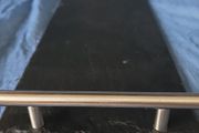 Slate serving tray with metal handles