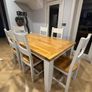 Solid Oak Extendable Dining Table & 6 Chairs - off white/cream Image 6