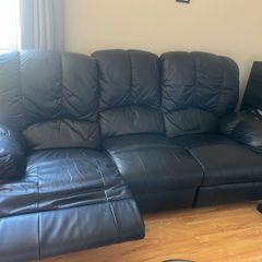 black leather sofa recliner -detachable chairs