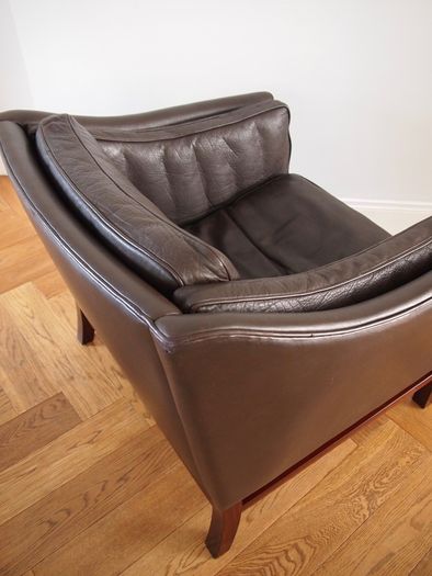 Georg Thams for Grant Mobelfabrik Mid Century Modern Danish Leather Armchair Vintage 1960s