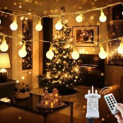 Globe String Lights Waterproof, 15M/49ft 120 LED Fairy Lights Plug in, 8 Modes Christmas Lights Outdoor/Indoor, Garden Lights for Patio, Gazebo, Bedroom, Party Decorations (FREE POSTAGE)