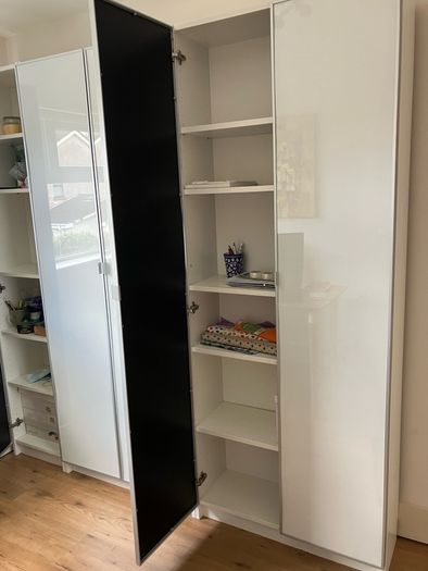 White cabinet with doors
