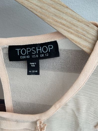 sleeveless top topshop size 12 blush shade