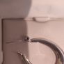 Silver 925 oval shape hoop earrings Image 2