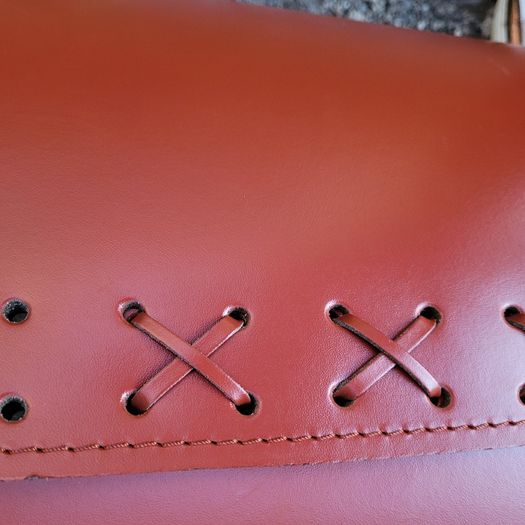 Vintage large leather basket