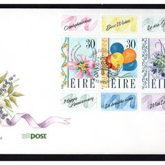 1990 Ireland Greetings Commentative Stamps Booklet (Hibernian HP35) An Post First Day Cover (FDC)