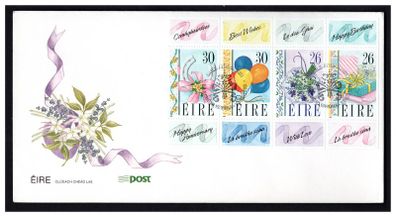 1990 Ireland Greetings Commentative Stamps Booklet (Hibernian HP35) An Post First Day Cover (FDC)
