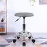 NEW SALE Swivel Rolling Stool Height Adjustable PU Leather Cushion Salon Vanity Massage Office Stool Chair Small (Gray Image 2